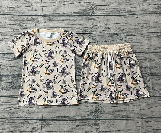 Baby Boys Ducks Calls Dogs Top Pockets Shorts Hunting Clothes Sets