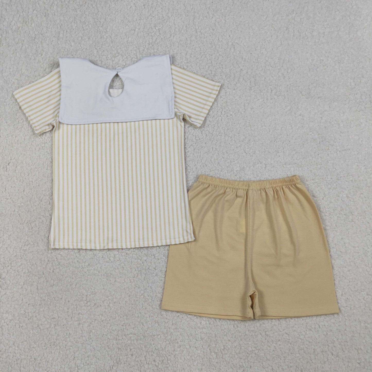 Embroidery Cross Sheep Baby Boys Stripe Top Shorts Clothes Sets