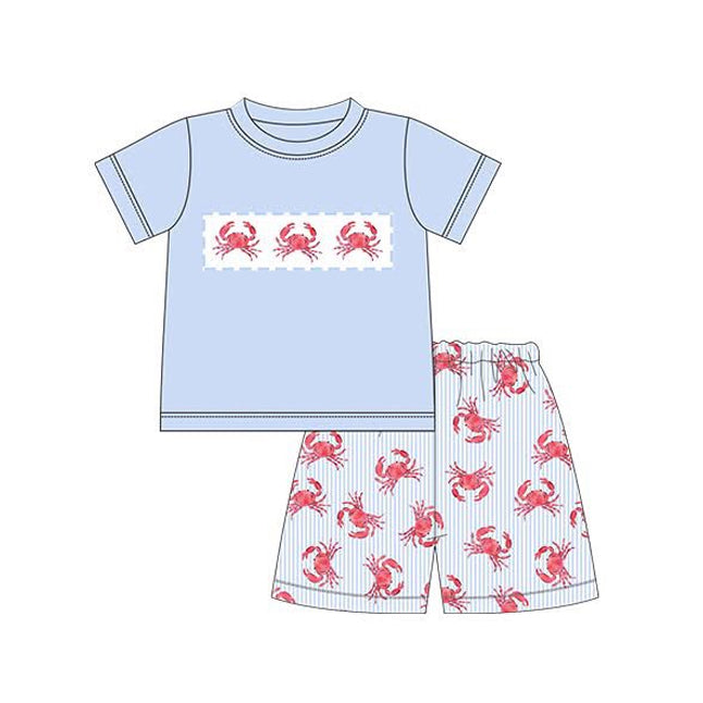 Baby Boys Crabs Top Stripe Shorts Clothes Sets Preorder