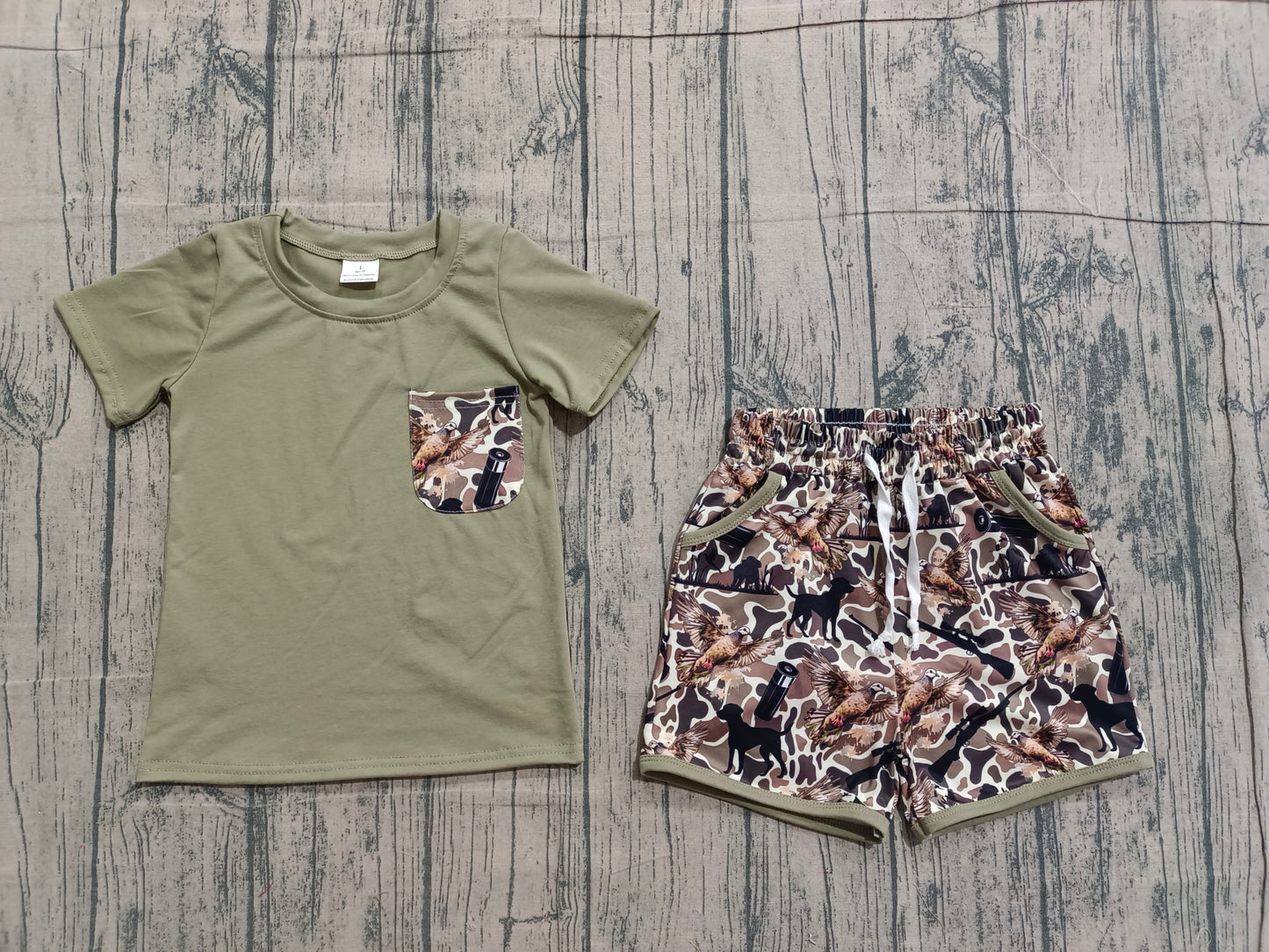 Baby Boys Shirt Top Ducks Camo Pockets Shorts Hunting Clothes Sets