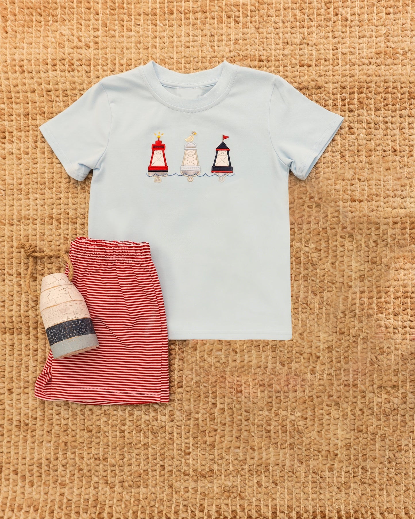 Baby Boys Short Sleeve Towers Birds Top Stripe Shorts Clothes Sets Preorder