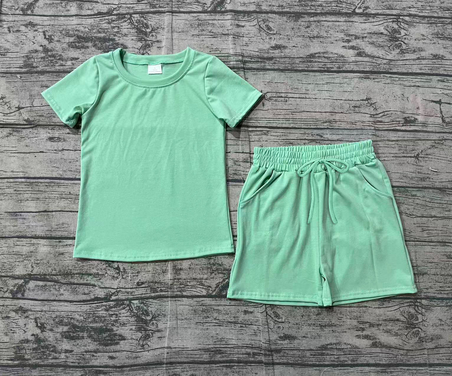 Baby Boys Green Short Sleeve Shirts Top Pockets Shorts Clothes Sets