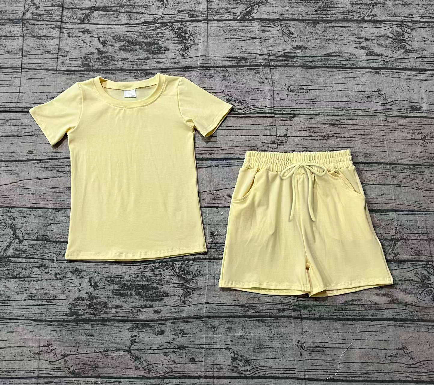 Baby Boys Yellow Short Sleeve Shirts Top Pockets Shorts Clothes Sets