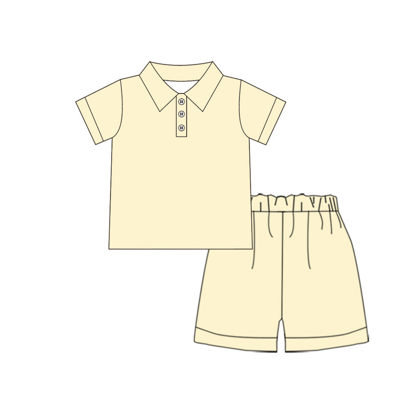 Baby Boys Yellow Button Polo Shirts Top Short Clothes Sets Preorder