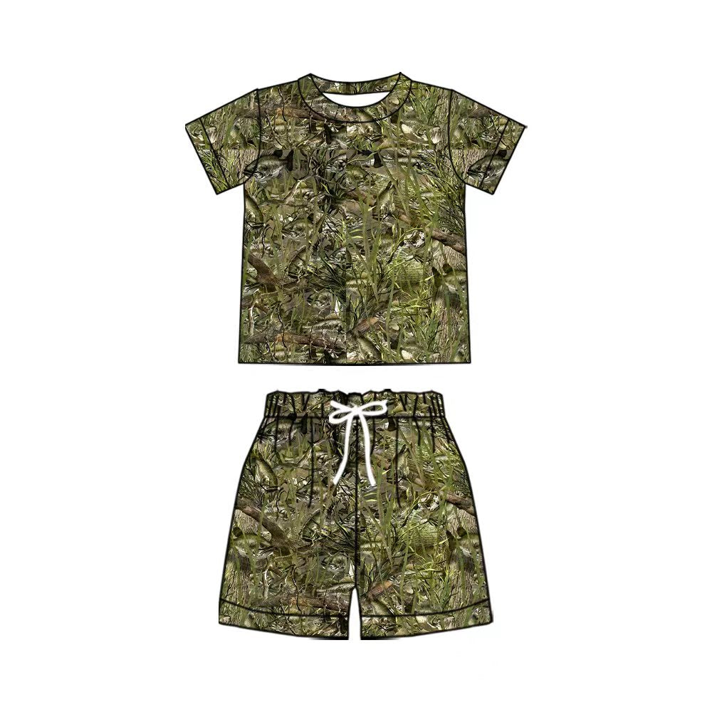 Baby Boys Ducks Fishes Shirt Top Short Hunting Pajamas Clothes Set Preorder