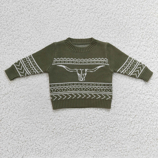 Sibling Baby Boys Western Cows Woolen Sweaters