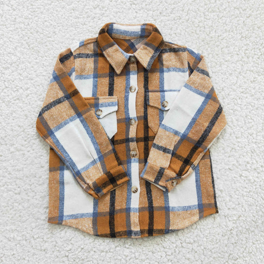 Boys Plaid Western Shirt – Long Sleeve, Casual Cowboy Look for Sibling