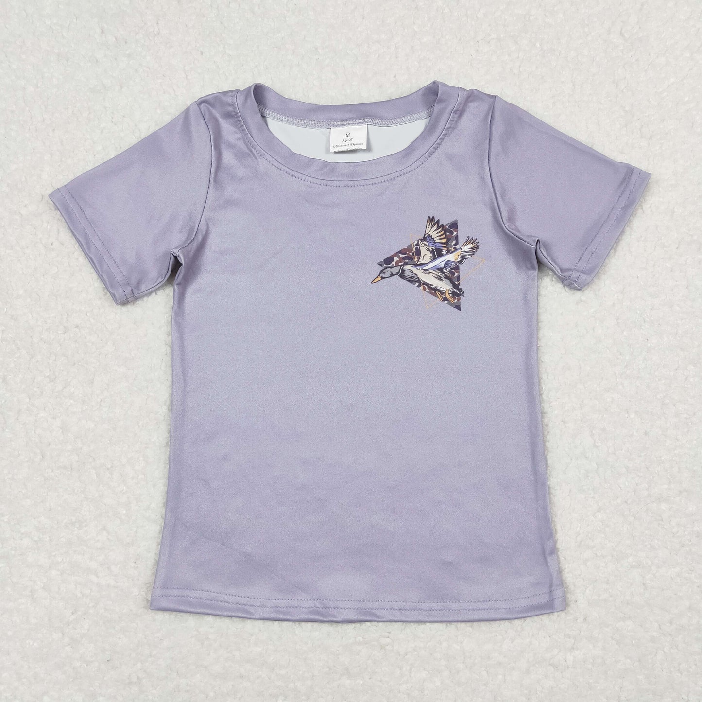 USA Shop Baby Boys Grey Short Sleeve Camo Ducks Print Hunting T-shirts Top
