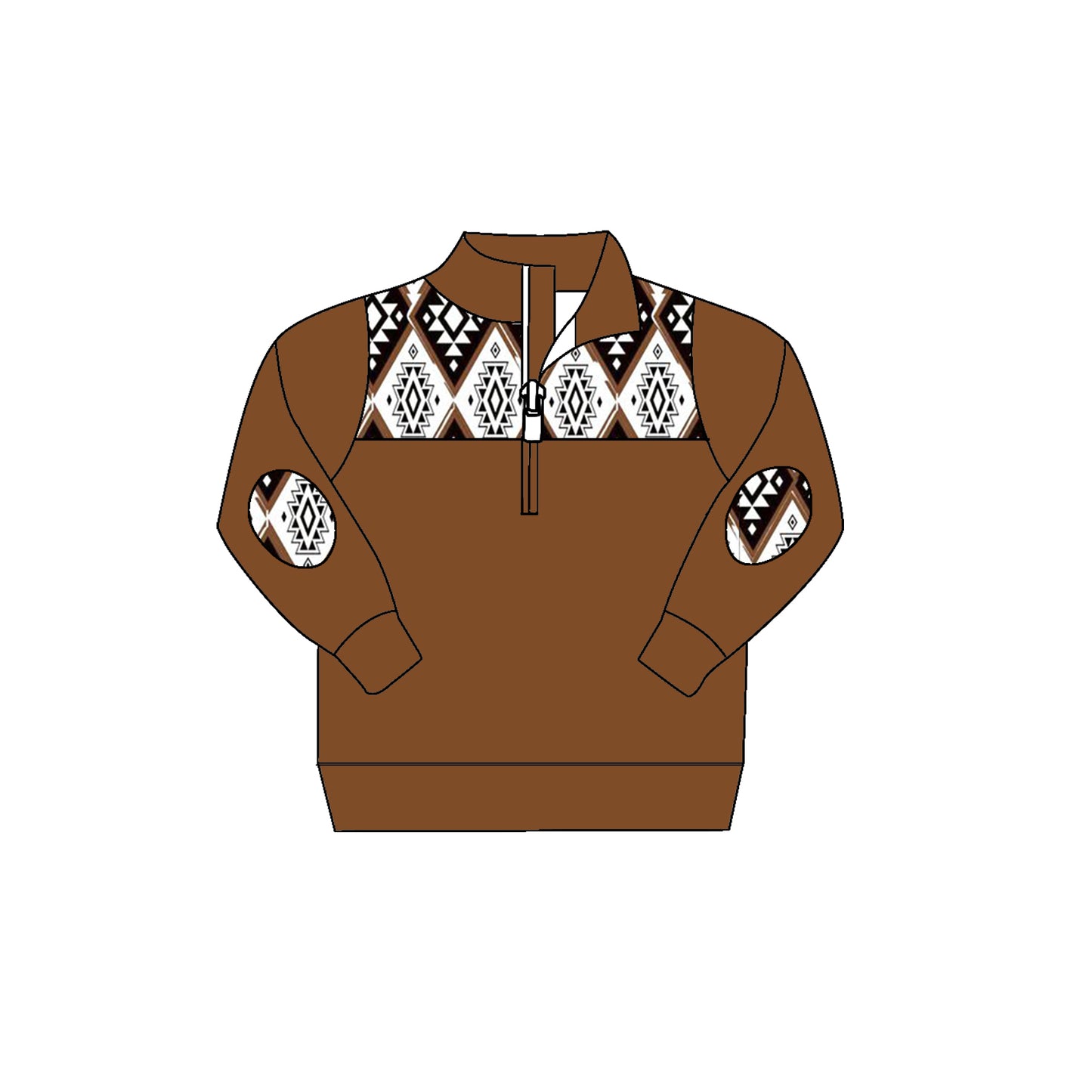 Baby Boys Brown Aztec Long Sleeve Tee Shirts Tops Preorder