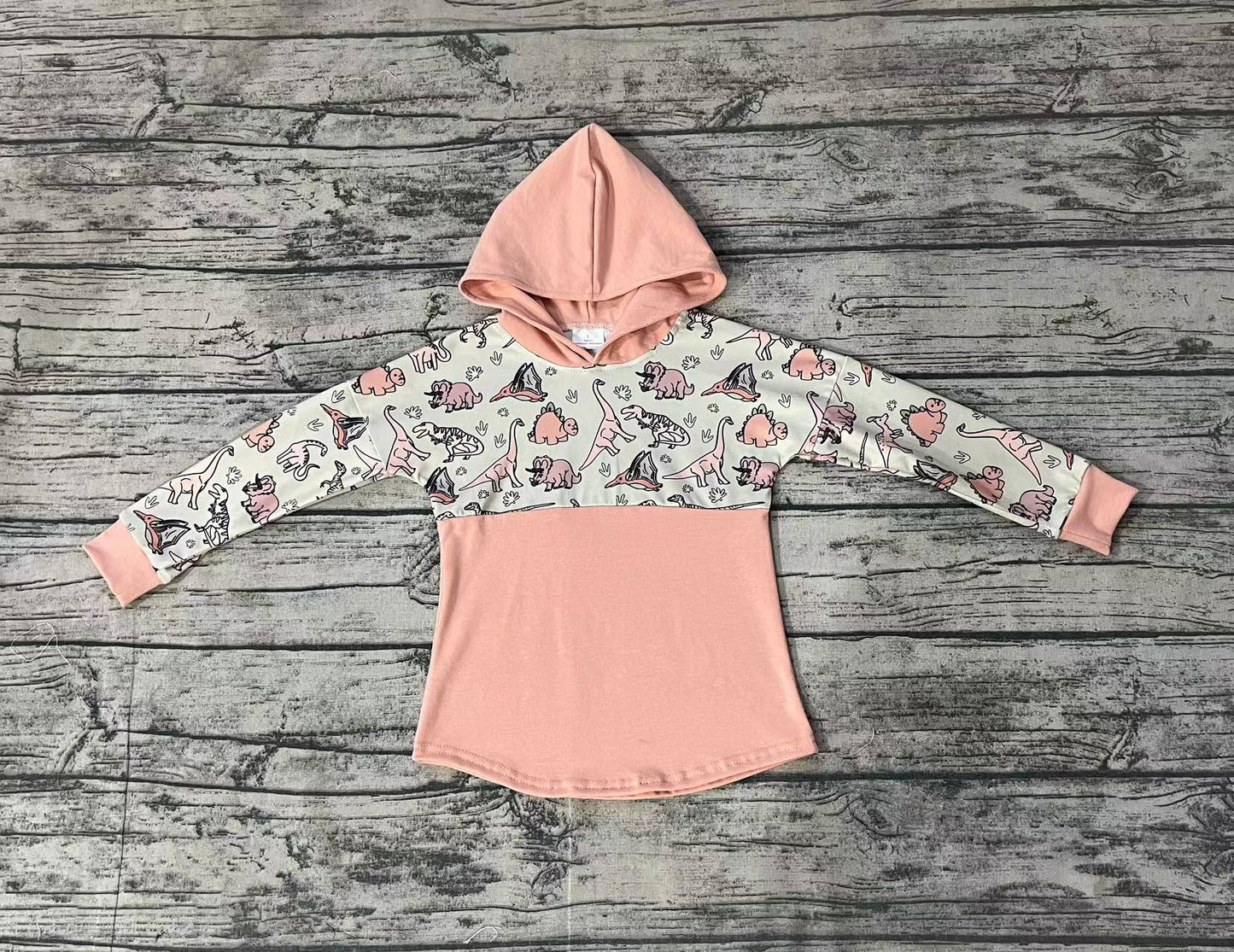 Baby Boys Hooded Long Sleeve Dinosaurs Tee Tops