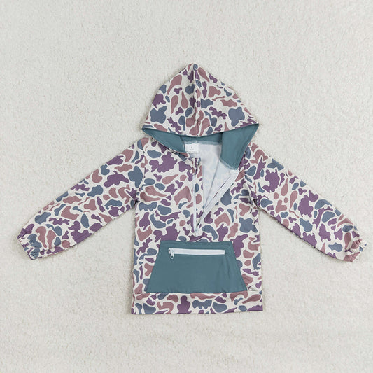 Baby Boys Green Camo Hooded Zip Fall Pullovers Tops