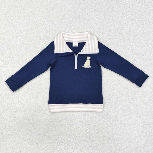 Baby Boys Dog Zip Long Sleeve Pullovers Tops