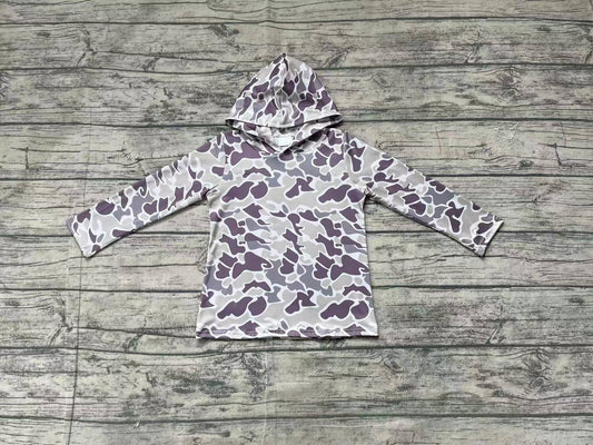 Baby Boys Green Camo Long Sleeve Hooded Tops