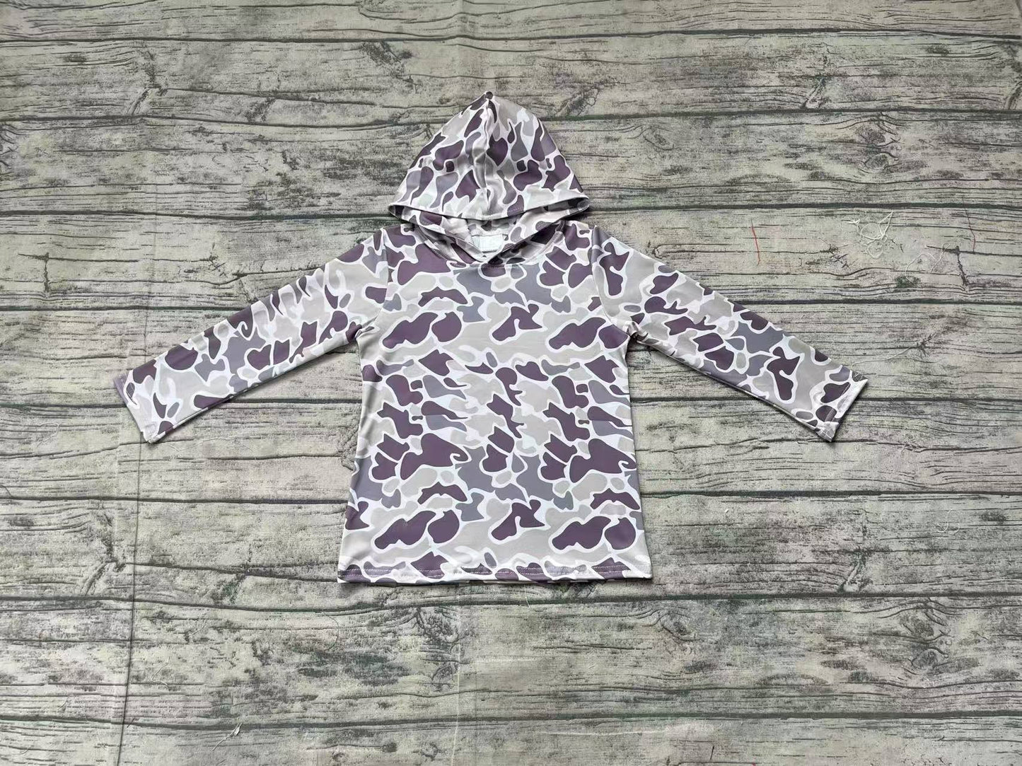 Baby Boys Green Camo Long Sleeve Hooded Tops