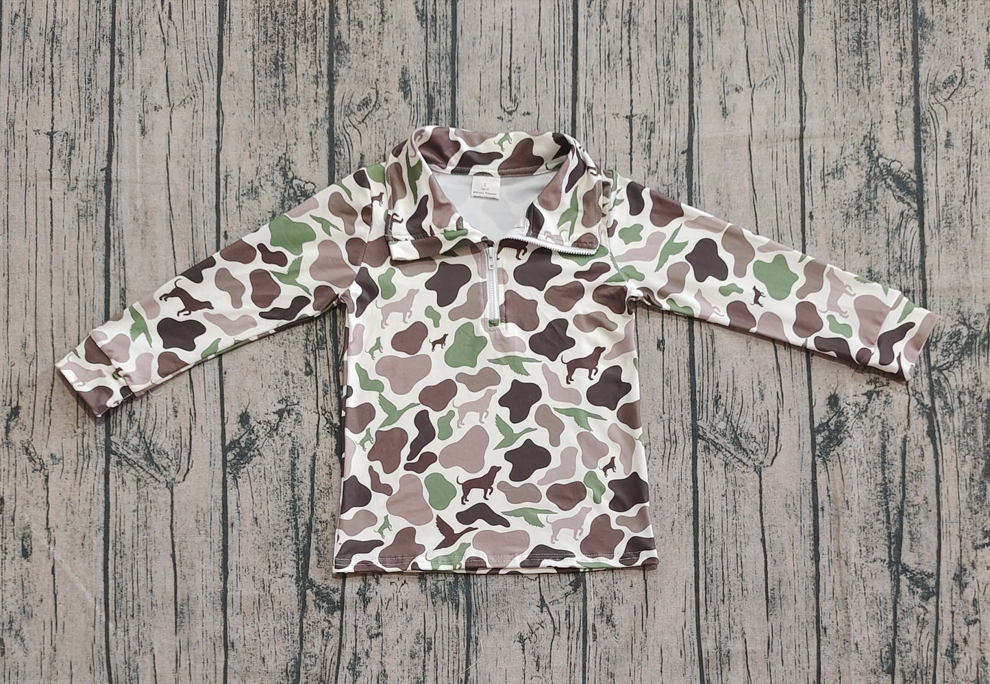 Baby Boys Southern Dogs Ducks Camo Half Zip Pullovers Tops