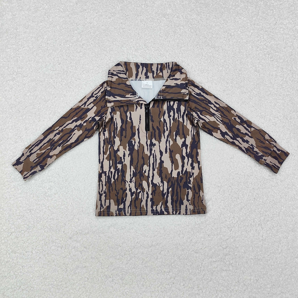 Mommy and Me Baby Boys Long Sleeve Southern Wood Camo Zip Pullovers Tops