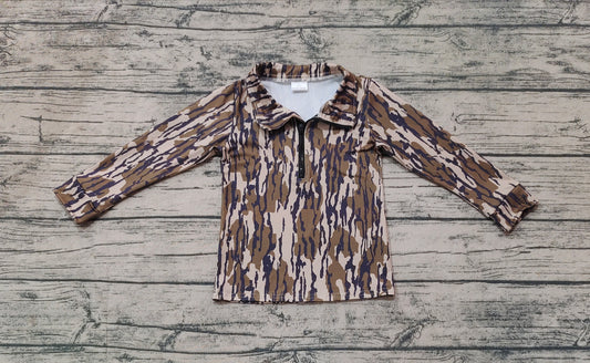 Baby Boys Long Sleeve Southern Wood Camo Zip Pullovers Tops