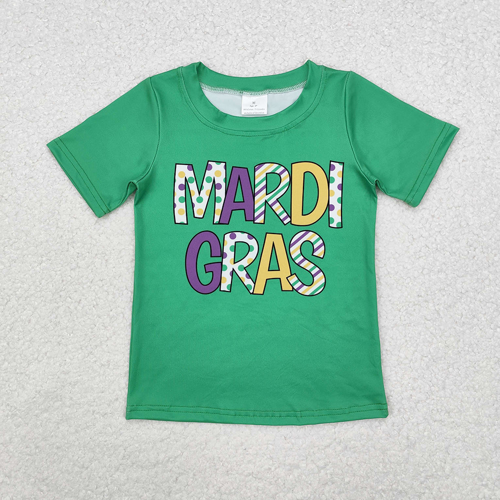 Sibling Girls Baby Boys Mardi Gras Short Sleeve Tee Shirts Tops