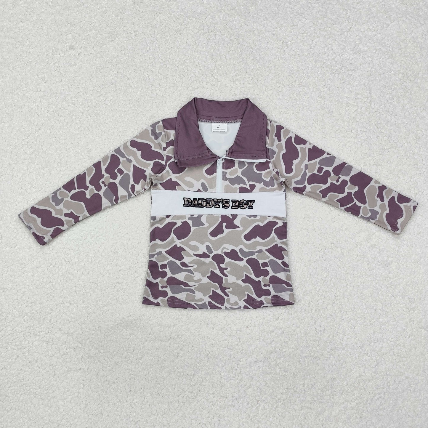 Sibling Baby Boys Western Camo Dogs Ducks Mamas Boy Zipper Pullovers Tops