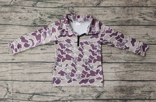 Baby Boys Light Green Camo Zip Pocket Pullovers Tops