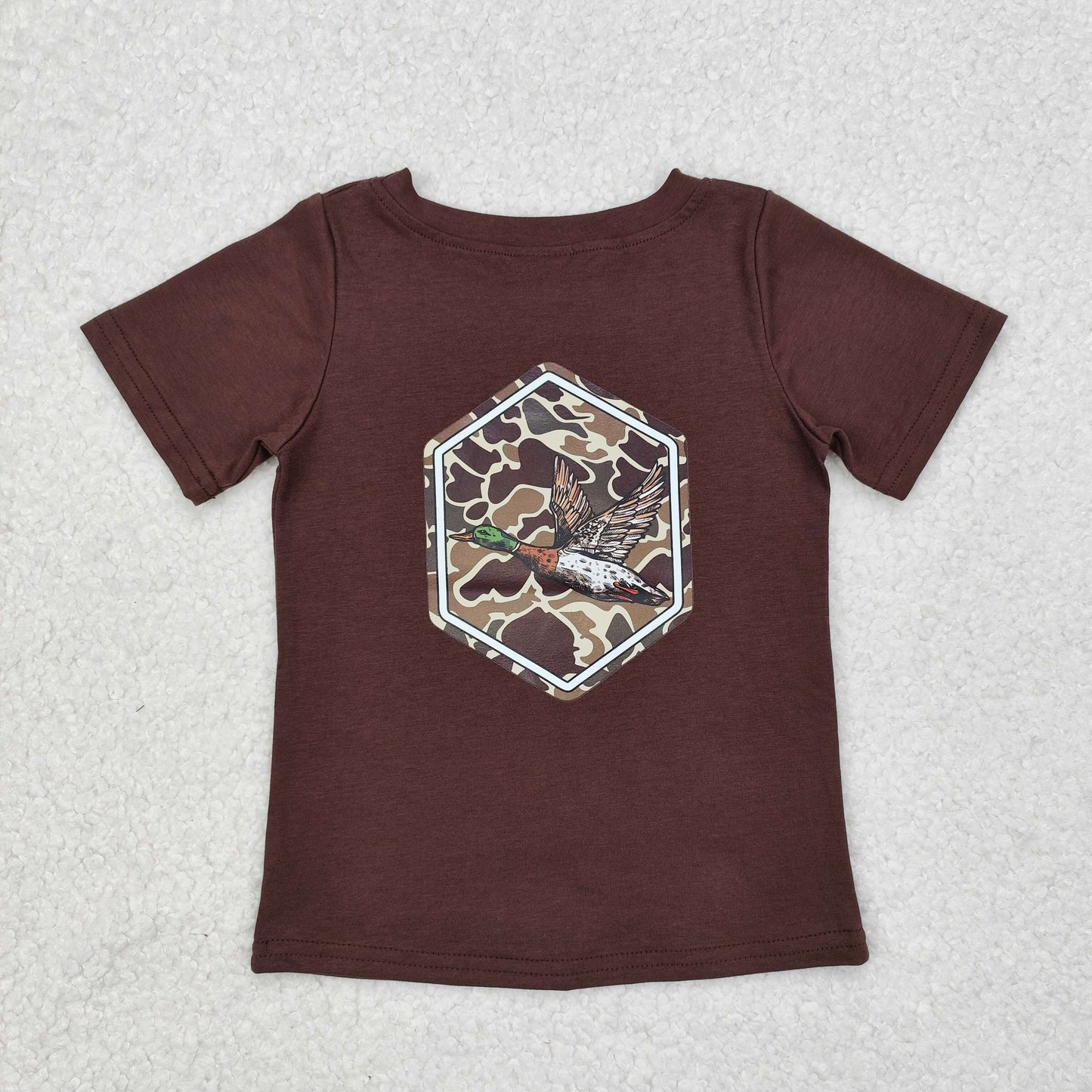 USA Shop Baby Boys Brwon Camo Duck Short Sleeve Tee Shirts Tops