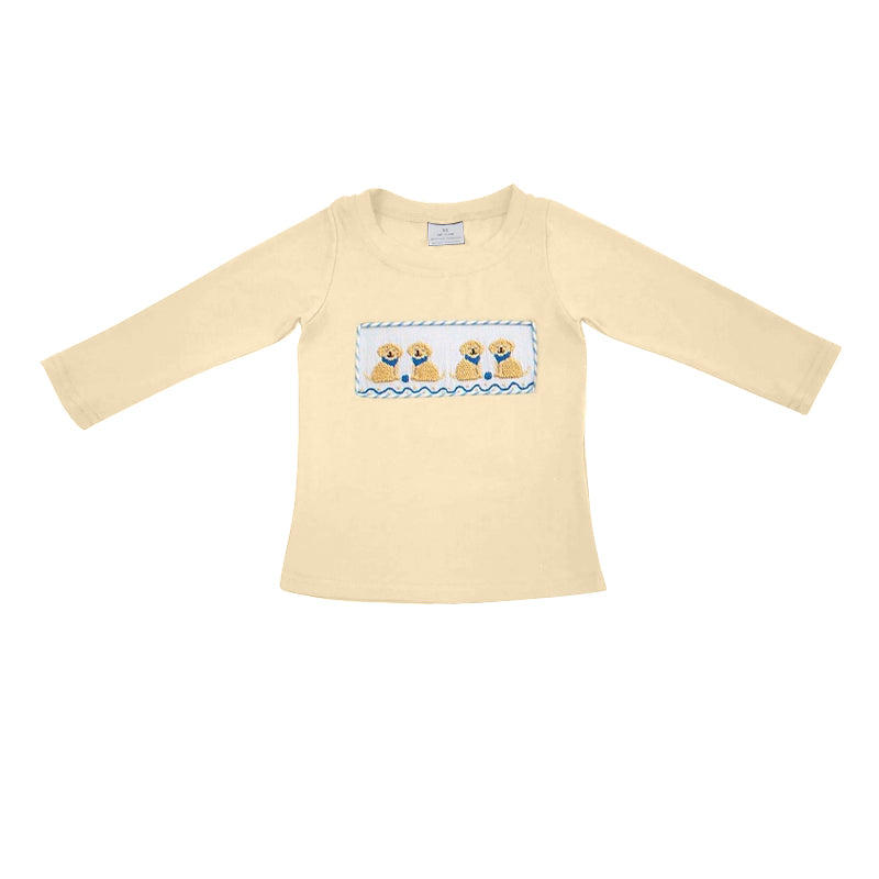 Baby Boys Yellow Cute Dogs Long Sleeve Tee Shirts Tops Preorder