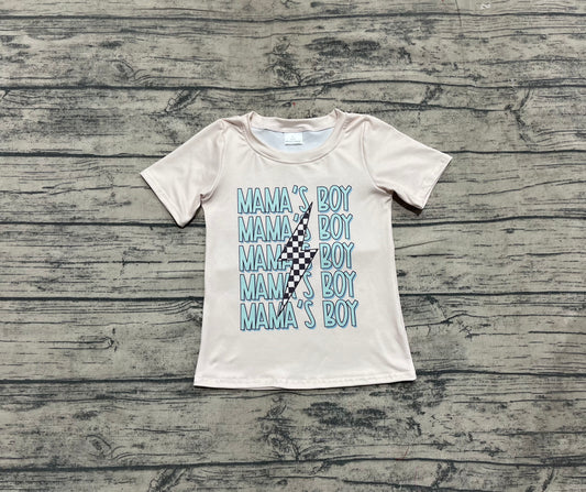 Baby Boys Short Sleeves MAMA'S BOY Lightning Tee Shirts Tops