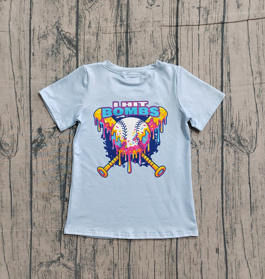 Baby Boys Short Sleeves Back Baseballs Bombs Team T-shirts Top Preorder