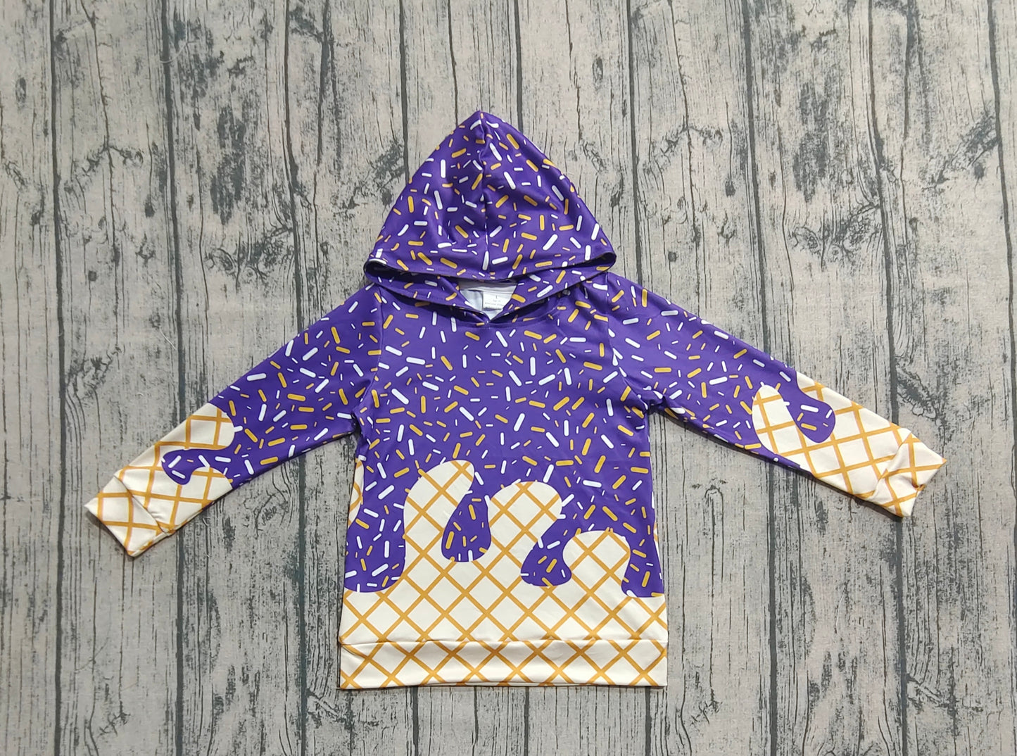 Baby Boys Purple Sprinkles Drips Team Hoodies Tops