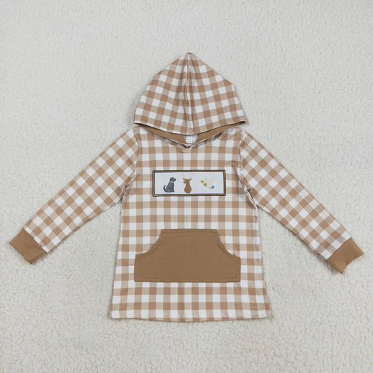 Sibling Baby Kids Camo Embroidery Ducks Dogs Deer Pocket Zip Hunting Hoodies Top