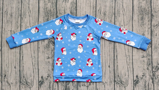 Baby Boys Blue Santa Snowflake Christmas Shirts Top