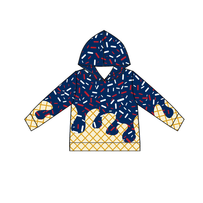 Baby Boys Blue Red Long Sleeves Drip Team Hoodies Top Preorder