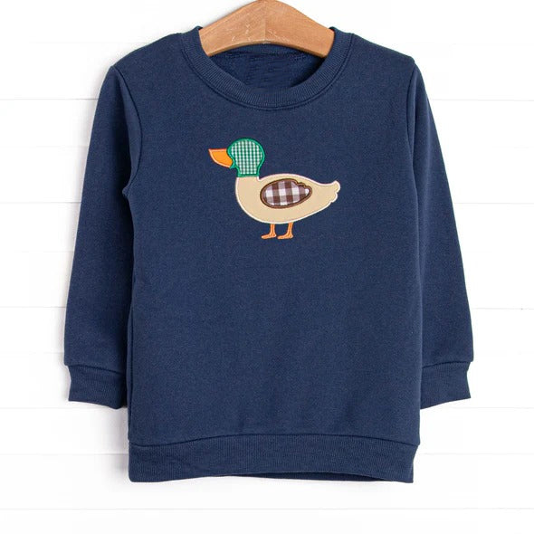 Baby Boys Navy Long Sleeves Ducks Tee Shirts Preorder