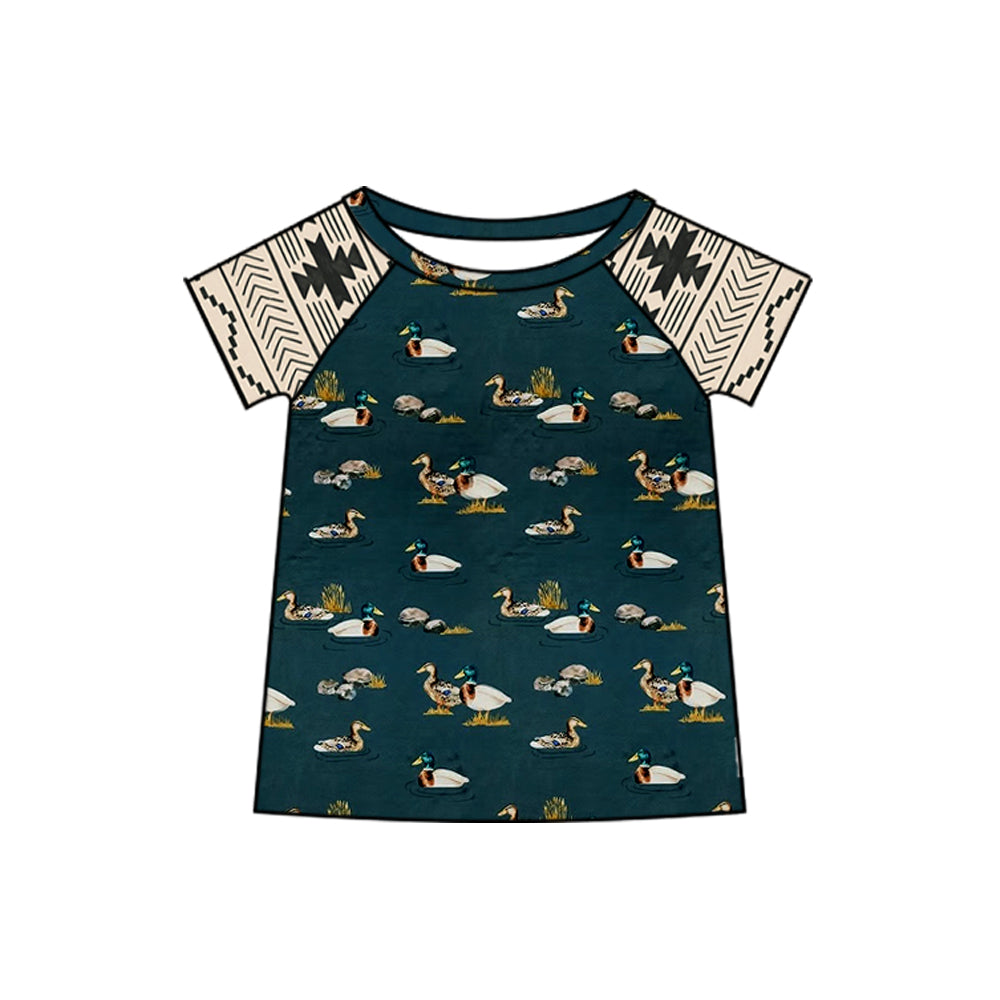 Baby Boys Western Aztec Ducks Plaid Tee Shirts Top Preorder
