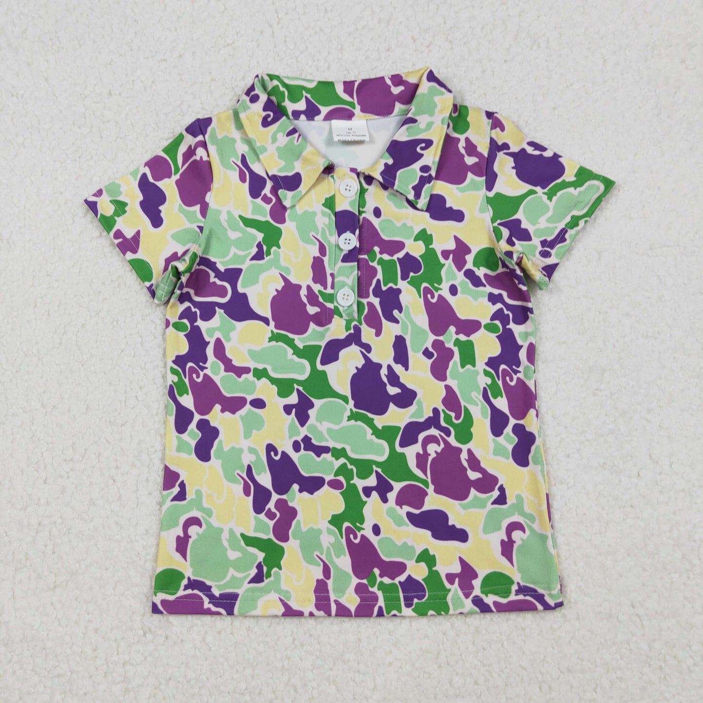 Sibling Daddy and Boys Mardigras Camo Pajamas Sets Zip Footie Rompers Polo Shirts Top