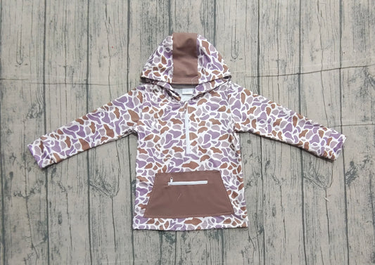 Baby Boys Southern Grey Camo Pockets Zipper Hoodie Top