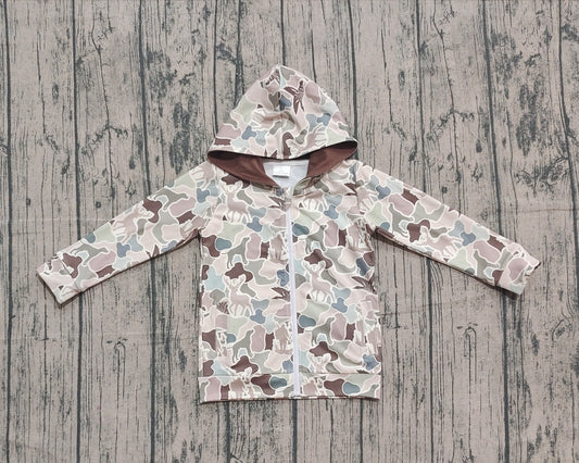 Baby Boys Dogs Deer Ducks Camo Pockets Zipper Hunting Hoodie Jackets Top