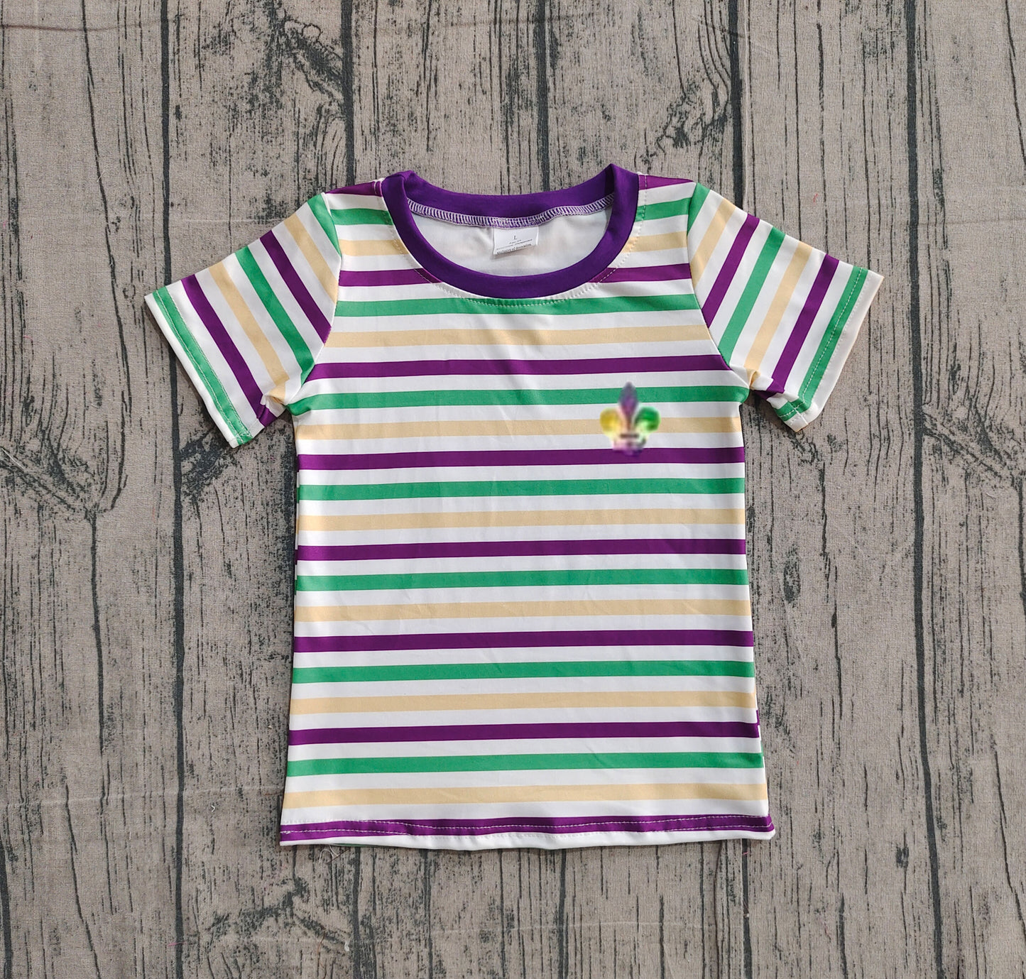 Embroidery Anchors Baby Boys Mardigras Stripes T-shirts Top Preorder