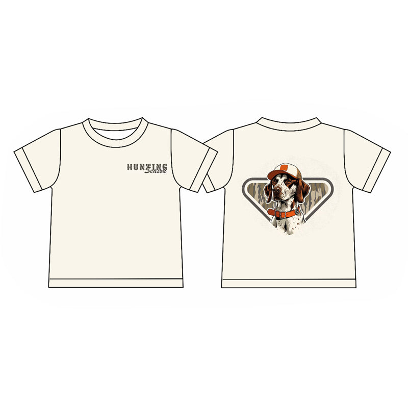 Baby Boys Back Camo Dogs Hunting T-shirts Top Preorder