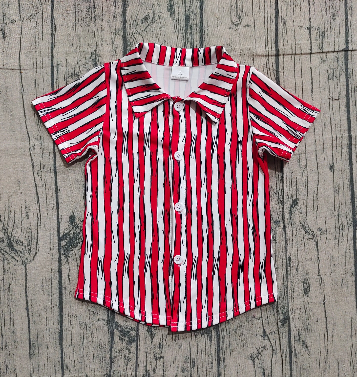 Baby Boys Red Stripe Dr Reading Button Shirts Top