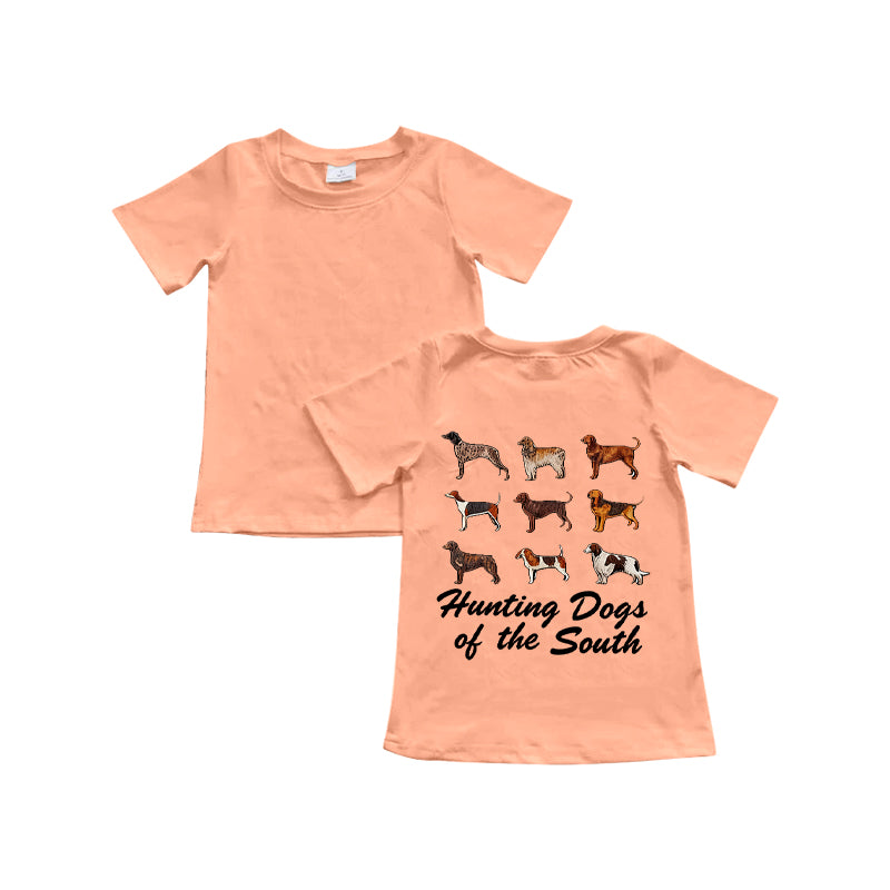 Baby Boys Orange Short Sleeve Dogs Hunting T-shirts Top Preorder