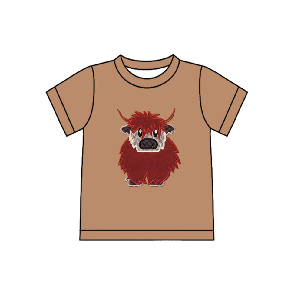 Baby Boys Short Sleeve Highland Cows Western T-shirts Top Preorder