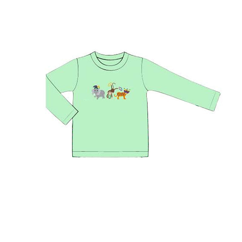 Baby Boys Green Long Sleeve Animals T-shirts Top Preorder