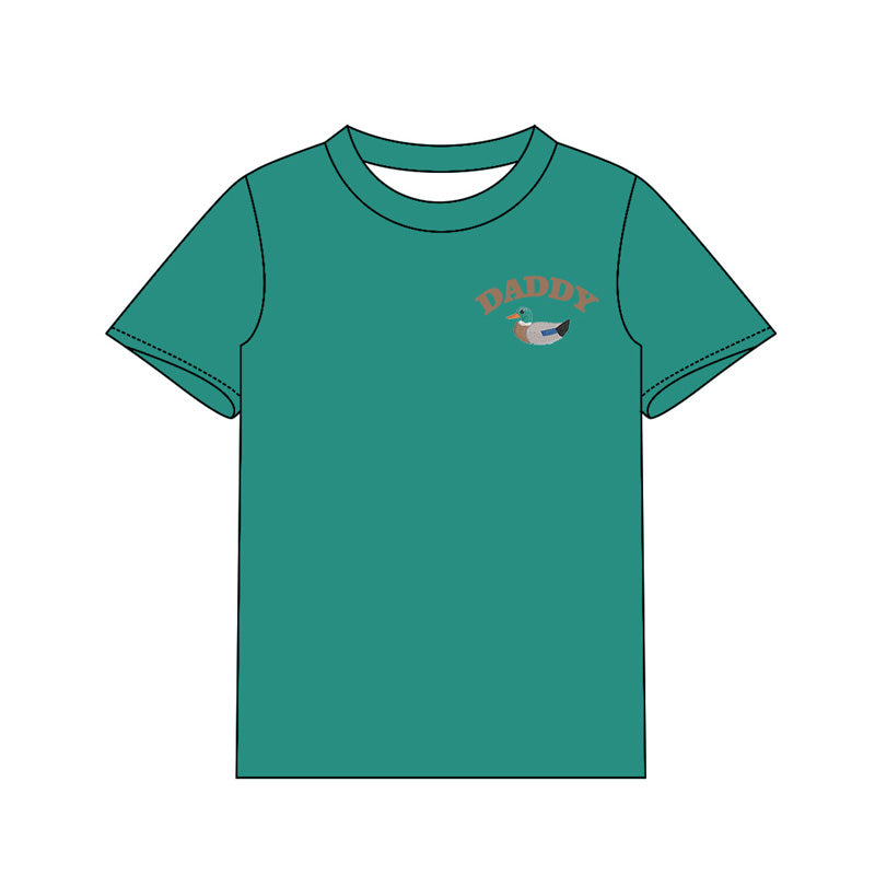 Adult Men Short Sleeve Green Ducks Daddy Hunting T-shirts Top Preorder