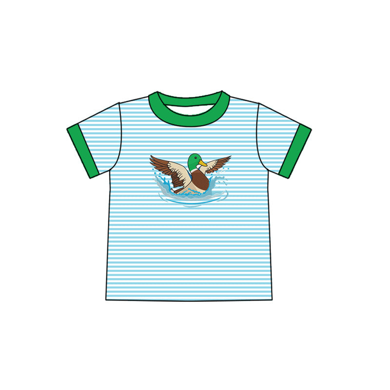 Baby Boys Blue Stripe Ducks Hunting T-Shirts Top Preorder