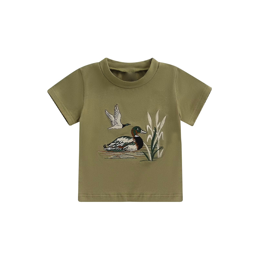 Baby Boys Short Sleeve Green Ducks Hunting T-shirts Top Preorder