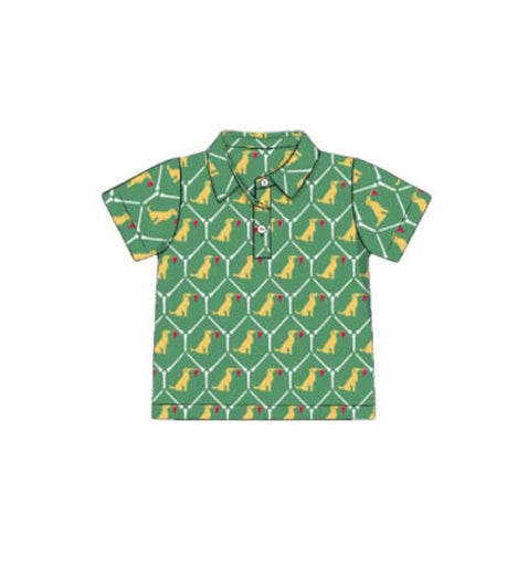 Baby Boys Dogs Checked Button Hunting Polo Shirts Top Preorder