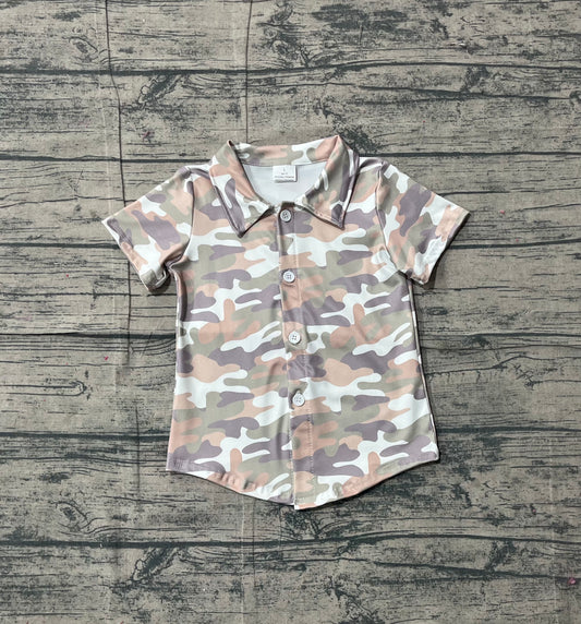 Baby Boys Southern Grey Camo Button Shirts Top