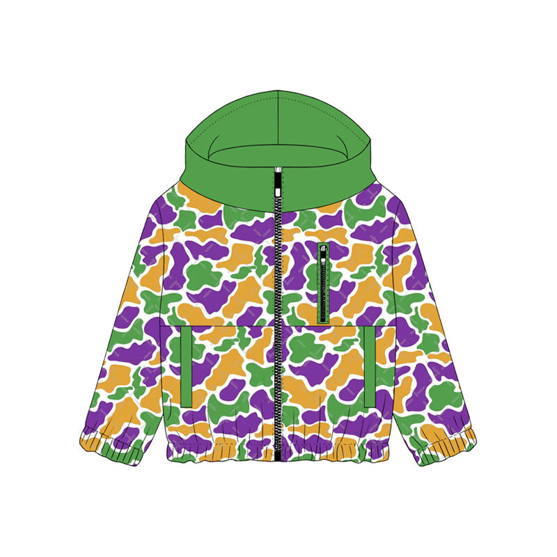 Baby Boys Mardigras Camo Pockets Zipper Hoodie Jackets Top Preorder