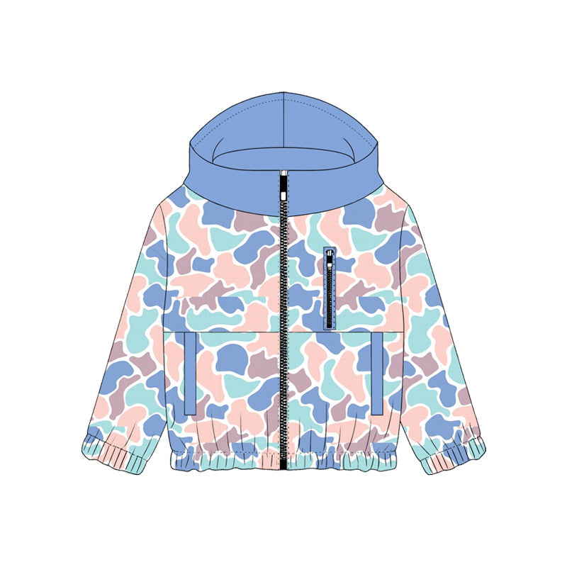 Baby Boys Blue Camo Southern Pockets Zipper Hoodie Jackets Preorder